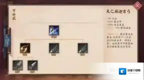 决战平安京天之麻迦古弓介绍 天之麻迦古弓装备属性
