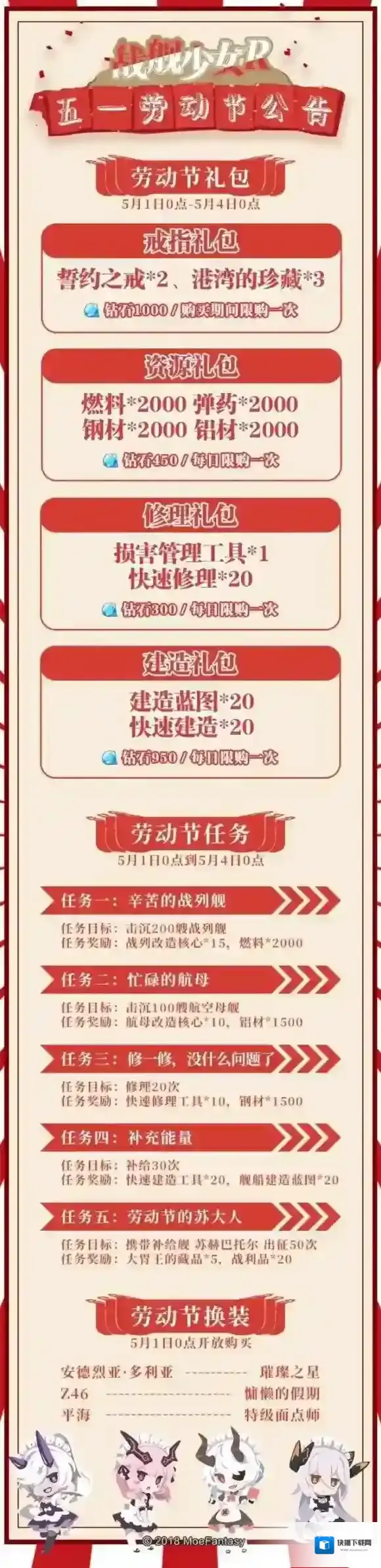 《战舰少女r》劳动节活动什么内容 舰r劳动节活动任务一览