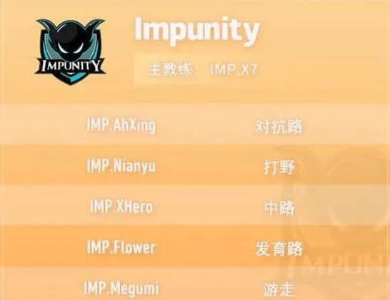 王者荣耀IMP战队成员全介绍