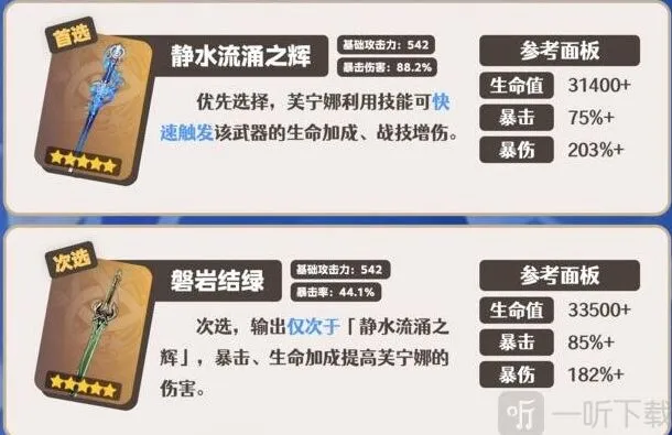 原神：芙宁娜武器搭配技巧