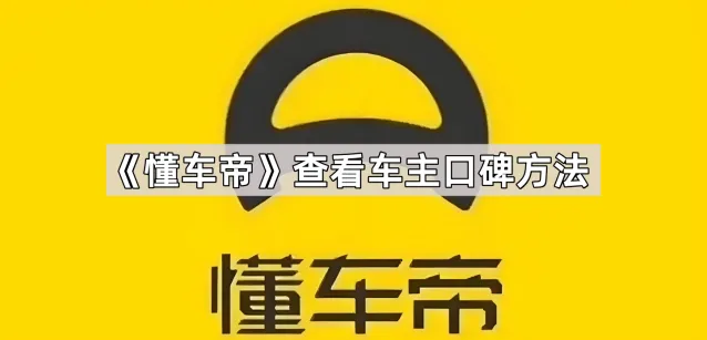 《懂车帝》：查看车主口碑操作教程
