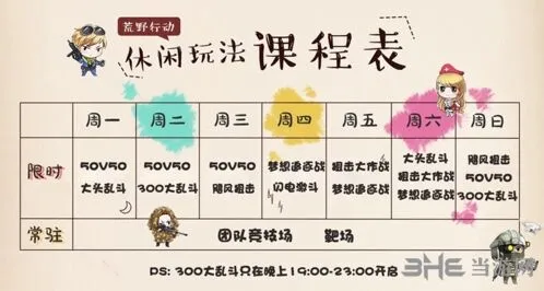 荒野行动玩法课程表排期调整详解