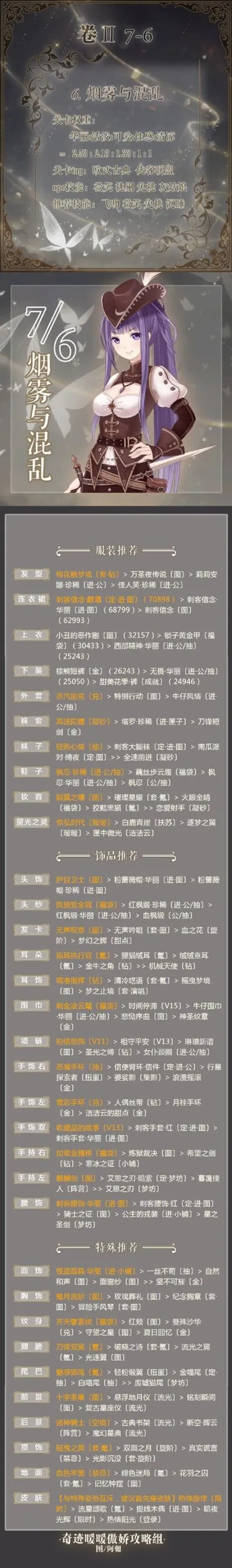《奇迹暖暖》7-6烟雾与混乱S级指南