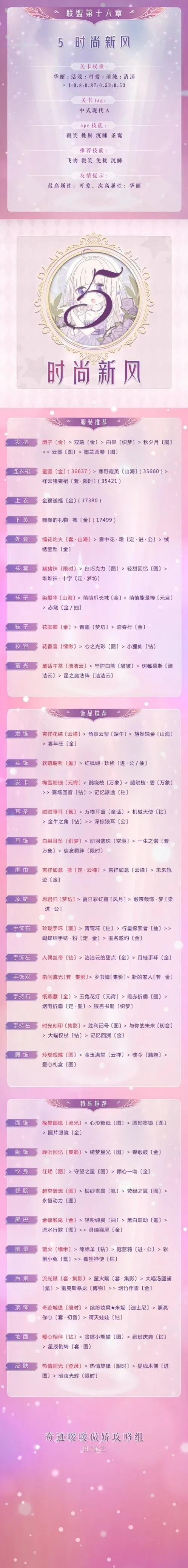 奇迹暖暖联盟章节高分通关全攻略