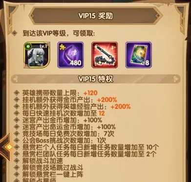 《剑与远征》VIP充值等级价格表