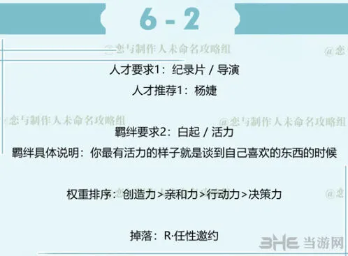 恋与制作人白起副本6-2攻略指南