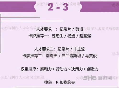 恋与制作人许墨拍摄副本2-3通关攻略