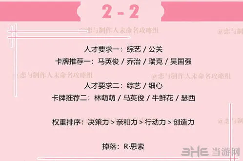 恋与制作人副本2-2打法详解