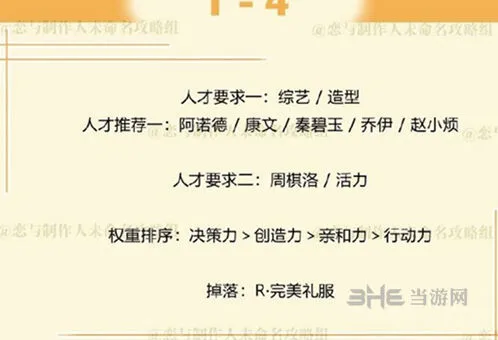 《恋与制作人》周棋洛拍摄副本1-4全攻略