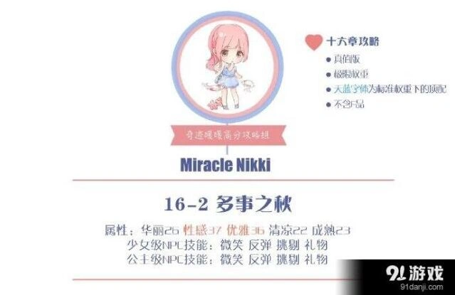 奇迹暖暖公主级16-2通关高分指南