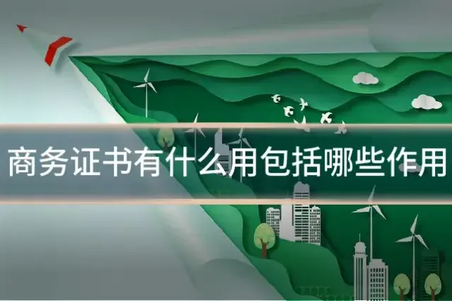 商务证书有什么用包括哪些作用