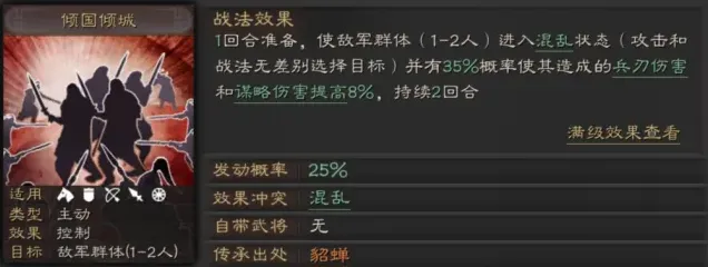 三国志战略版貂蝉传承S级战法倾国倾城指南