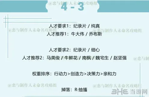 恋与制作人三星