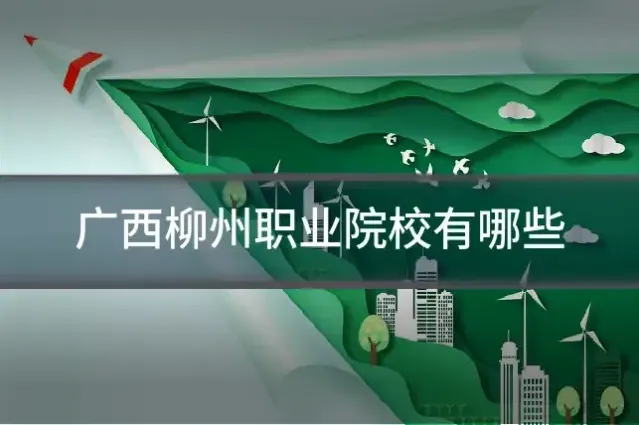 广西柳州职业院校有哪些