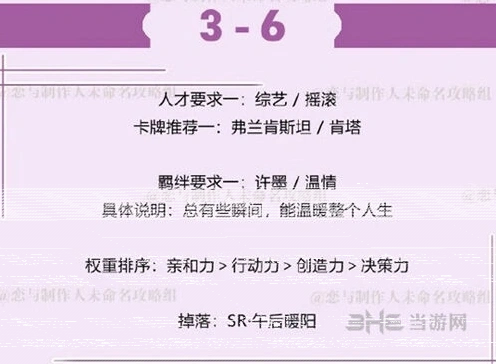 恋与制作人许墨拍摄副本3-6全流程