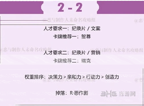 《恋与制作人》许墨拍摄副本2-2攻略分享