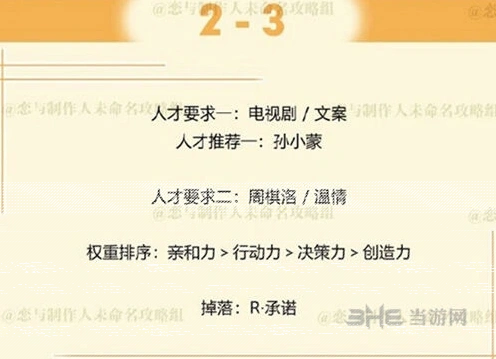 恋与制作人周棋洛2-3副本三星完整攻略