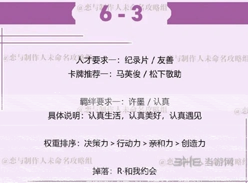 恋与制作人许墨拍摄副本6-3通关流程