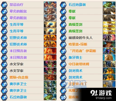 炉石传说奶骑卡组：对战各职业优势分析