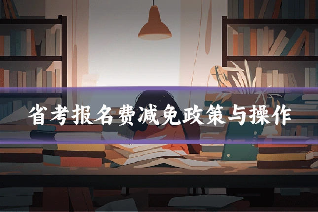 省考报名费减免政策与操作