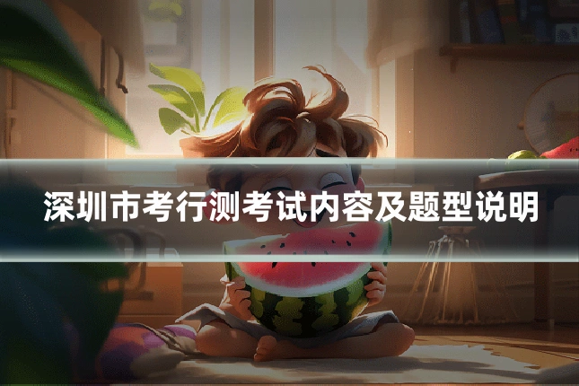 深圳市考行测考试内容及题型说明