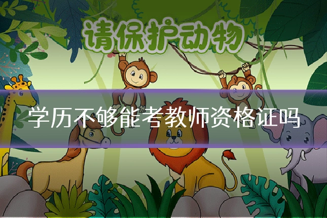 学历不够能考教师资格证吗
