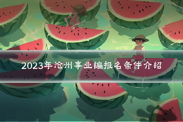 2023年沧州事业编报名条件介绍