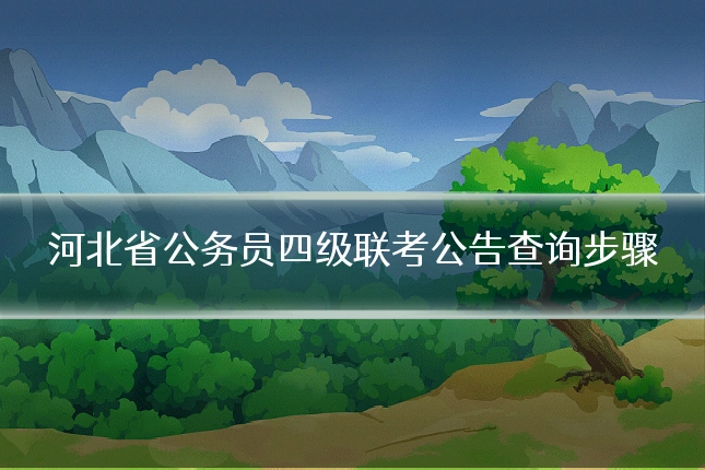 河北省公务员四级联考公告查询步骤