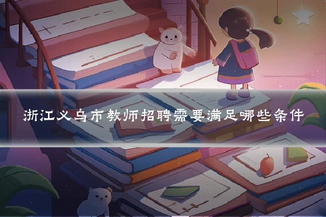 浙江义乌市教师招聘需要满足哪些条件