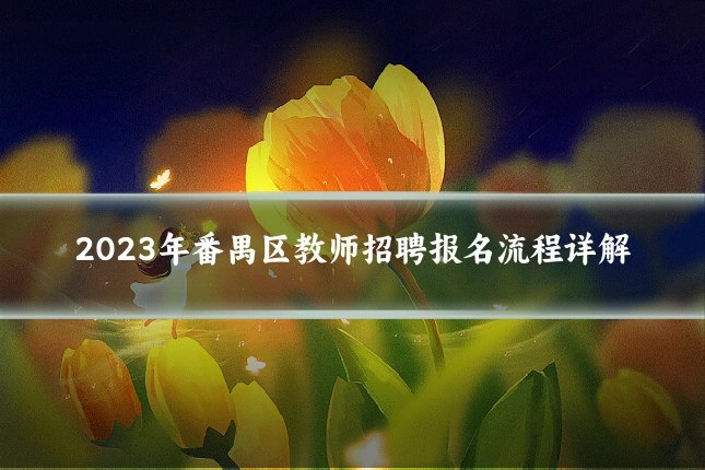 2023年番禺区教师招聘报名流程详解