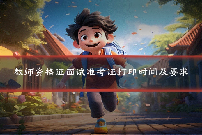 教师资格证面试准考证打印时间及要求