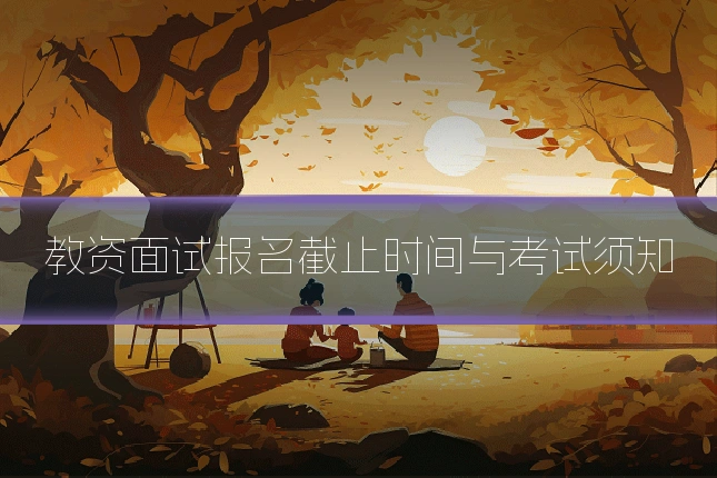 教资面试报名截止时间与考试须知