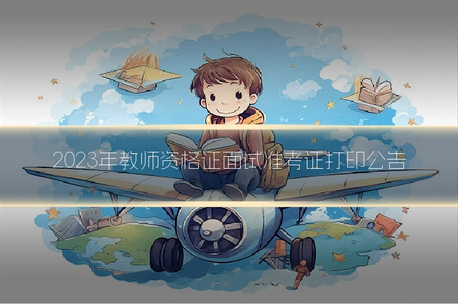 2023年教师资格证面试准考证打印公告