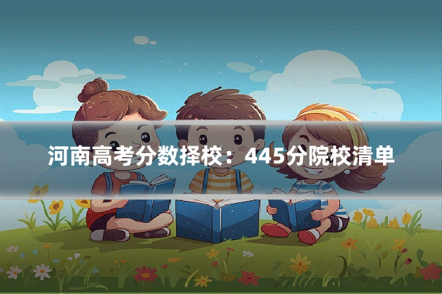 河南高考分数择校：445分院校清单