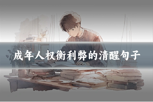 成年人权衡利弊的清醒句子