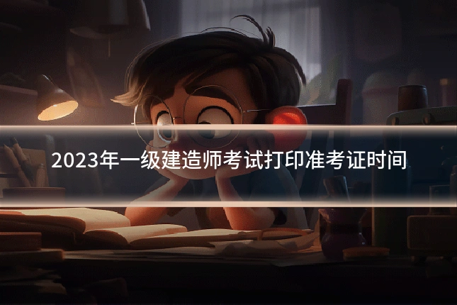2023年一级建造师考试打印准考证时间