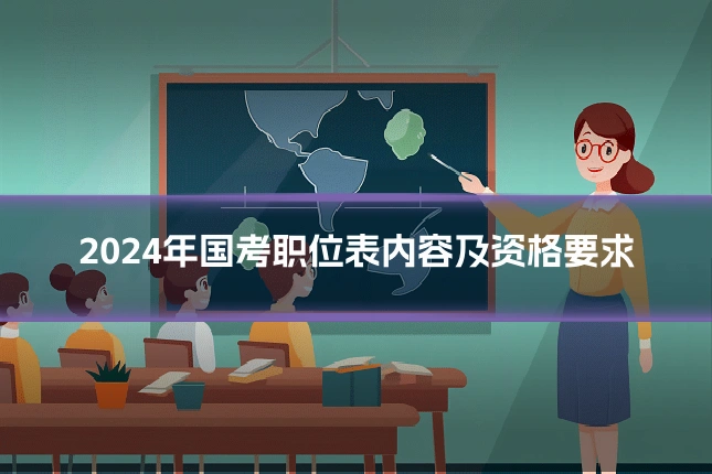 2024年国考职位表内容及资格要求