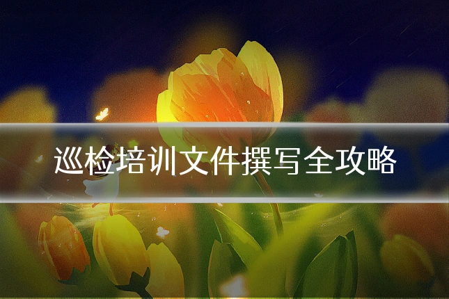 巡检培训文件撰写全攻略