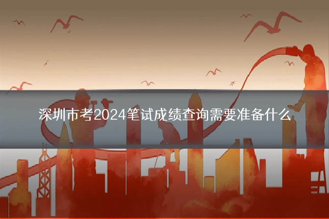 深圳市考2024笔试成绩查询需要准备什么