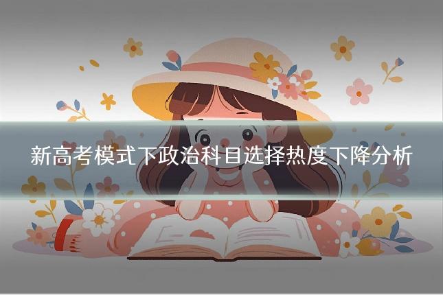 新高考模式下政治科目选择热度下降分析