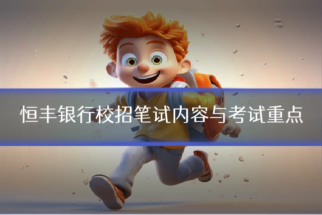 恒丰银行校招笔试内容与考试重点