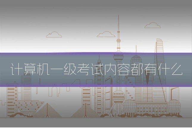 计算机一级考试内容都有什么