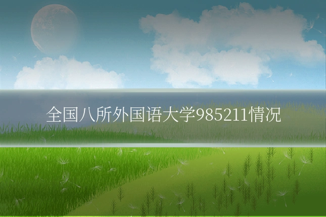 全国八所外国语大学985211情况
