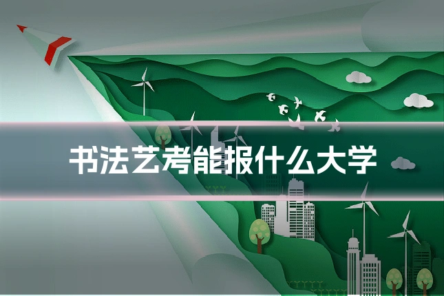 书法艺考能报什么大学
