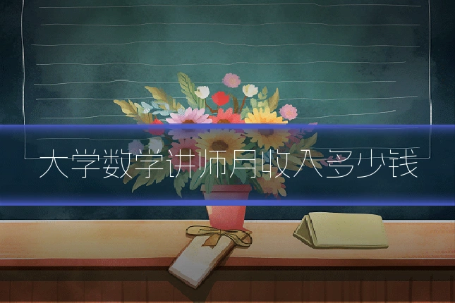 大学数学讲师月收入多少钱
