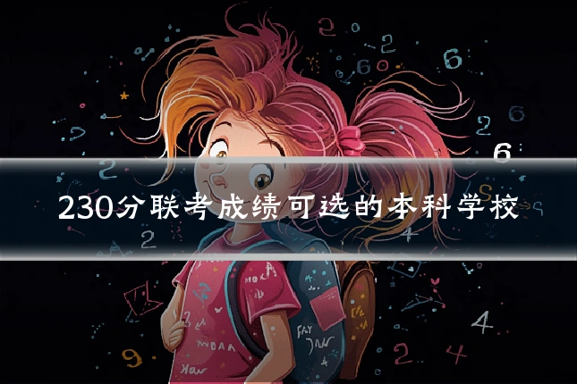 230分联考成绩可选的本科学校