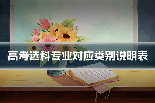 高考选科专业对应类别说明表