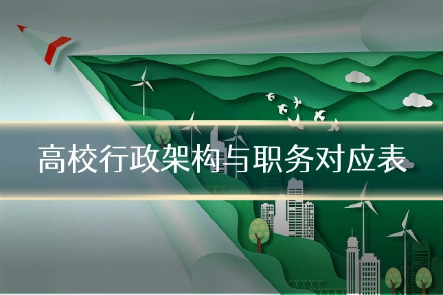 高校行政架构与职务对应表