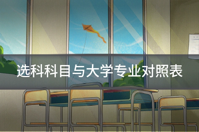 选科科目与大学专业对照表