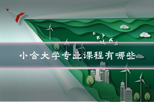 小含大学专业课程有哪些